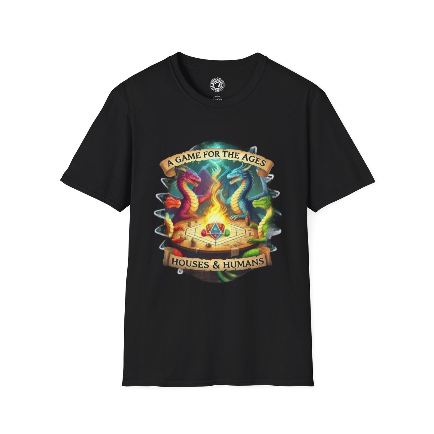 Houses & Humans Unisex Cotton Crew Tee - A Game for the Ages Fantasy RPG Parody