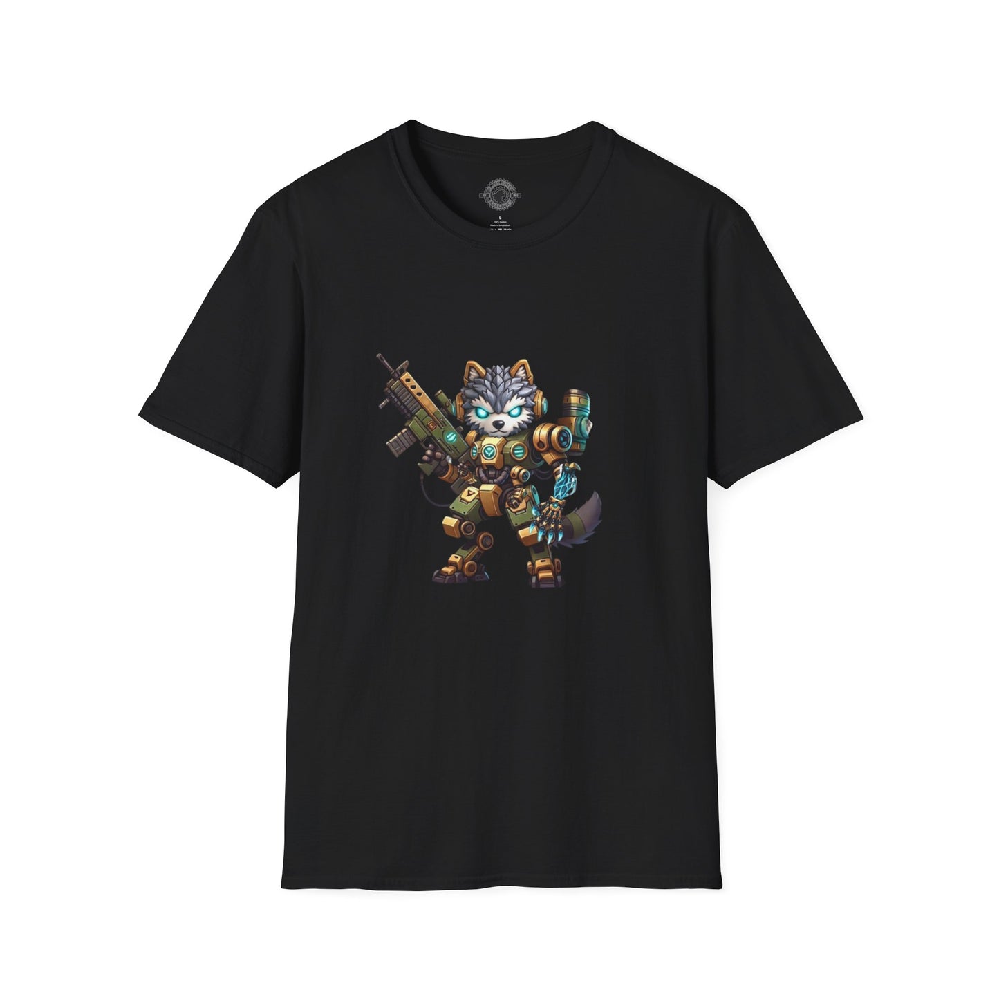 Armored Dog Warrior - Unisex Softstyle T-Shirt