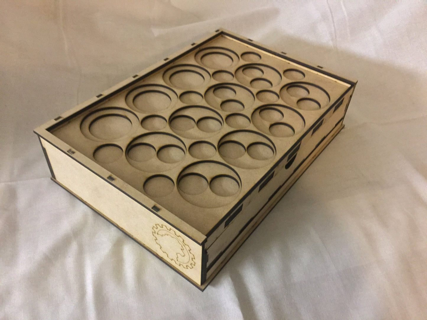 Skirmish Tournament Box Slotted Token Tray Biker Lid - Streamlined MDF Design by Blacksheep Industries for Ultimate Gaming Convenience - Blacksheep Industries Laser & Design