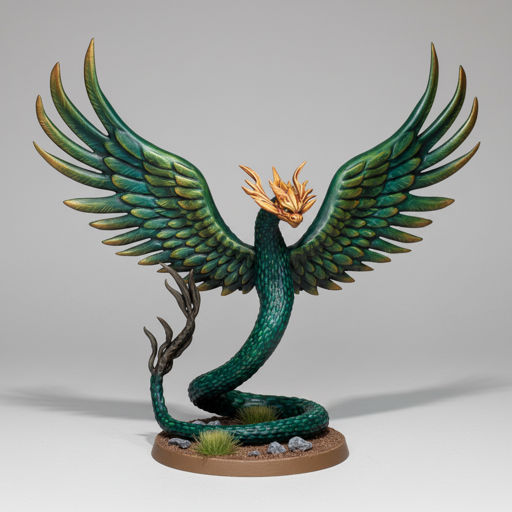 Couatl RPG Miniature | D&D Pathfinder Celestial Creature | Blacksheep Industries