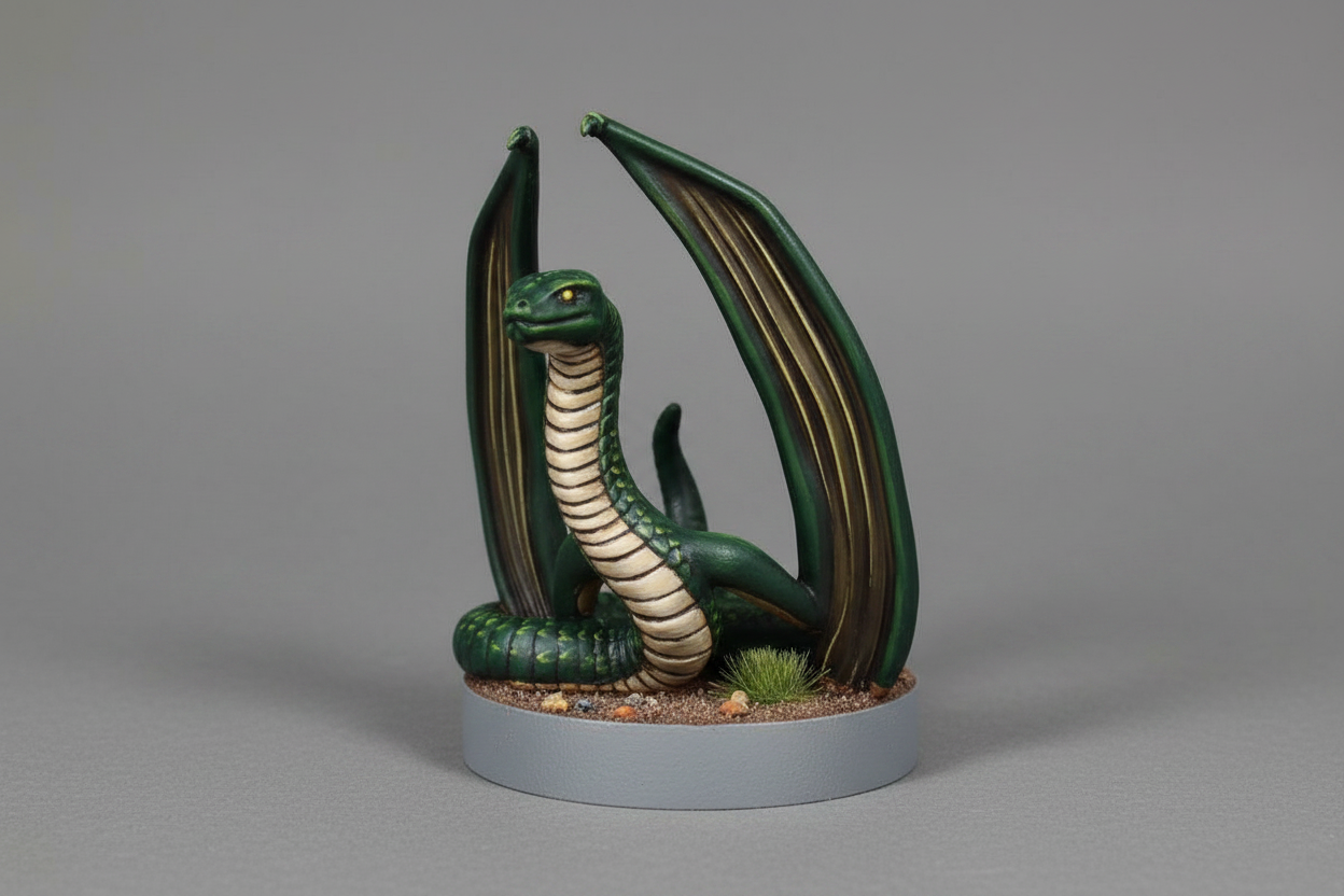 Flying Snake RPG Miniature | D&D Pathfinder Familiar Creature | Blacksheep Industries