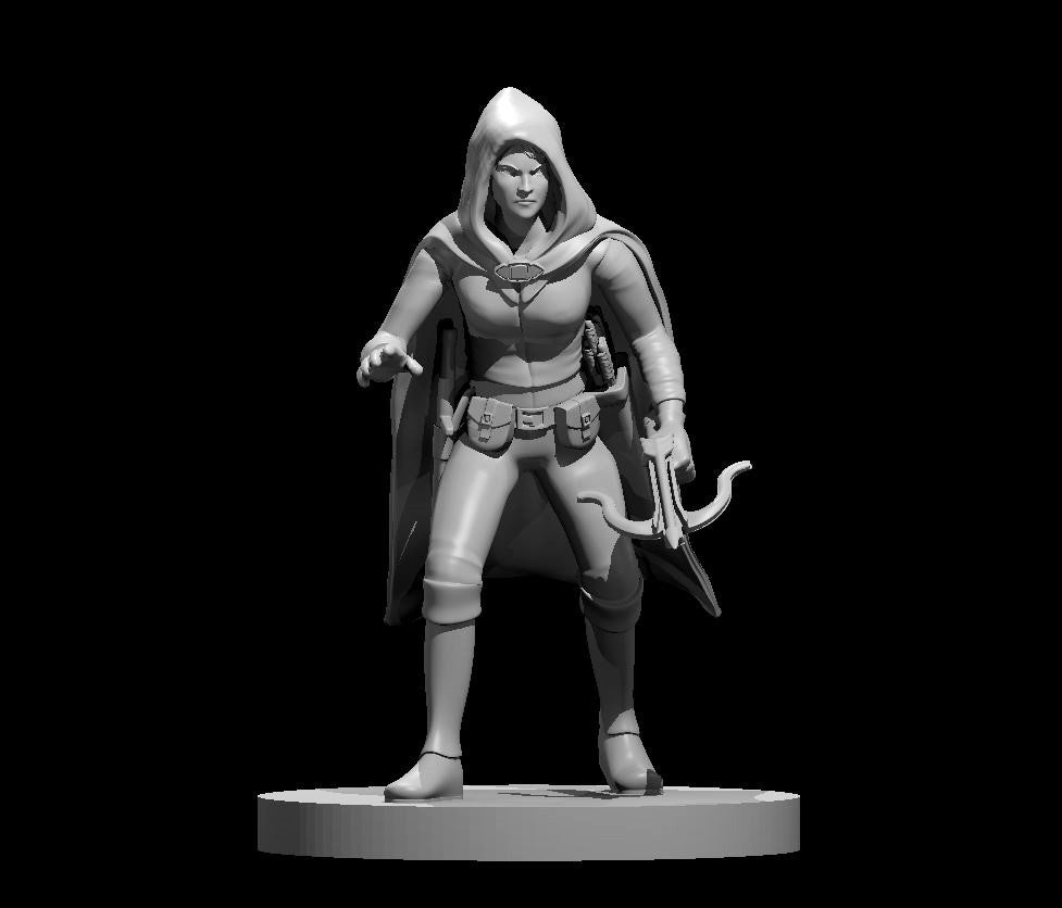 Half-Elf Female Rogue (Crossbow) – RPG Miniature for Dungeons & Dragons, Pathfinder, and Tabletop RPGs