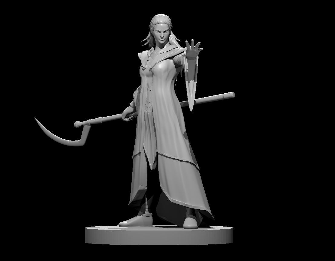 Human Female Evoker Wizard (Staff) – RPG Miniature for Dungeons & Dragons, Pathfinder, and Tabletop RPGs