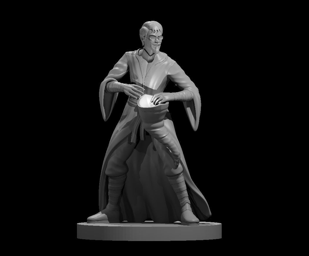 Human Male Conjurer Wizard (Hat & Spellcasting) – RPG Miniature for Dungeons & Dragons, Pathfinder, and Tabletop RPGs