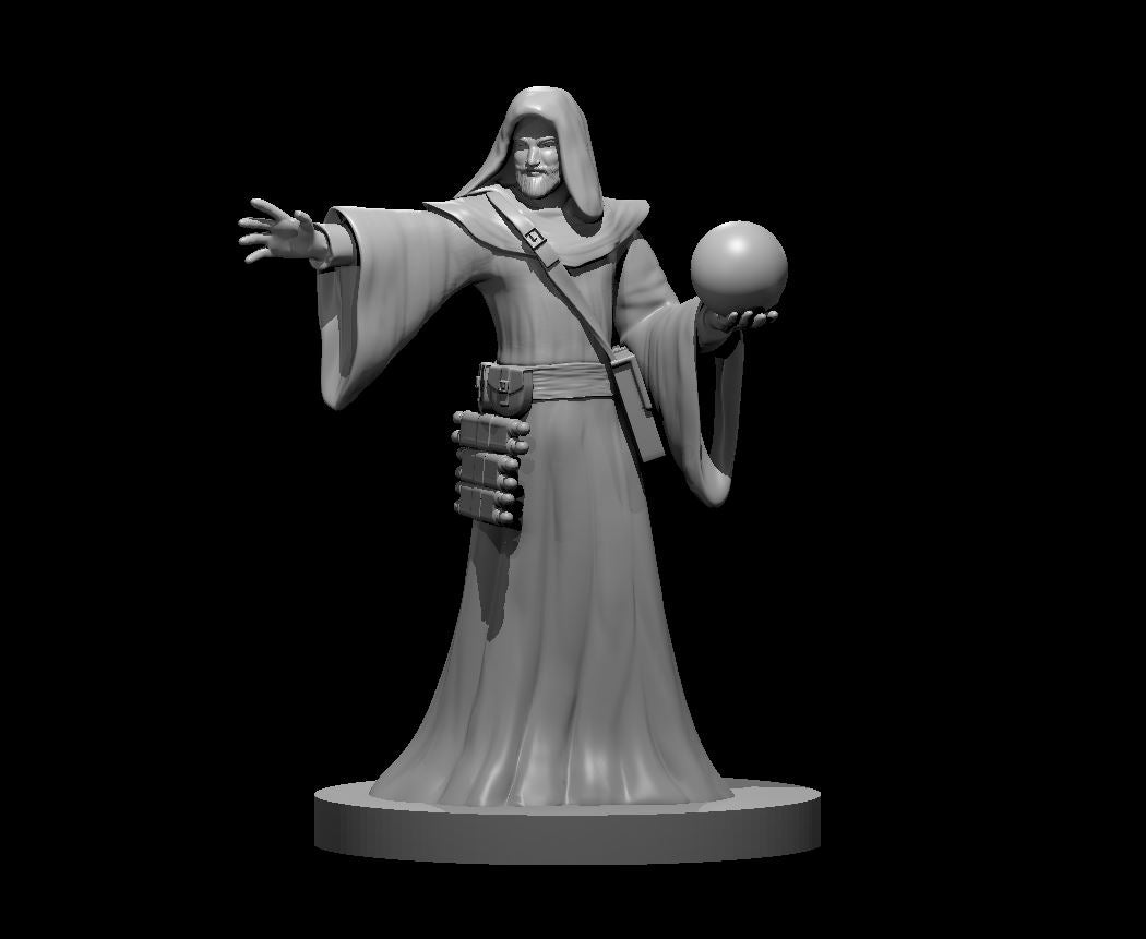 Human Male Diviner Wizard (Crystal Ball) – RPG Miniature for Dungeons & Dragons, Pathfinder, and Tabletop RPGs