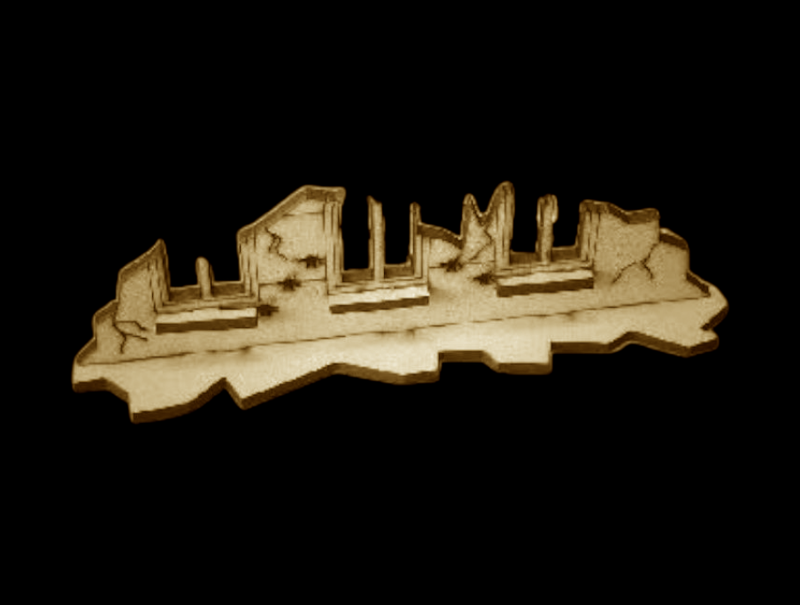 Destroyed Barrier Wall Terrain – Destroyed City Series