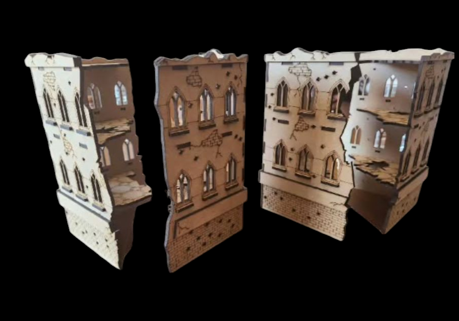 3-Level Corner Building - Destroyed City Series