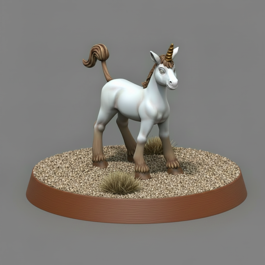 Young Unicorn RPG Miniature | D&D Pathfinder Familiar | Blacksheep Industries