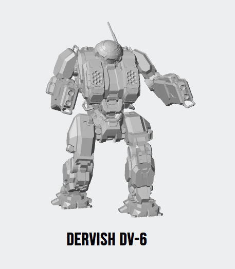 Dervish DV-6M – BattleTech Miniature Resin Printed Model | Inner Sphere Medium BattleMech