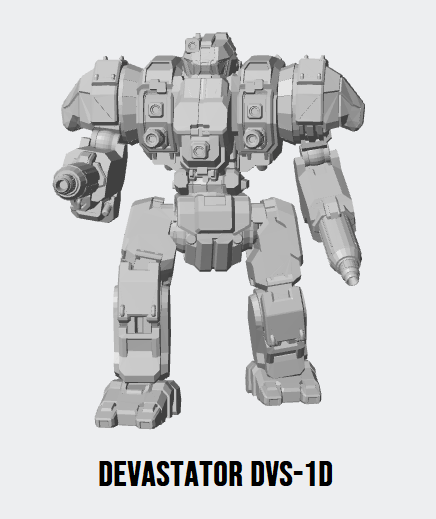 Devastator DVS-1D – BattleTech Miniature Resin Printed Model | Inner Sphere Assault BattleMech