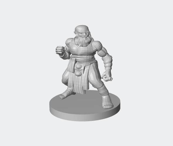 Dwarf Male Monk – RPG Miniature for Dungeons & Dragons, Pathfinder, and Tabletop RPGs