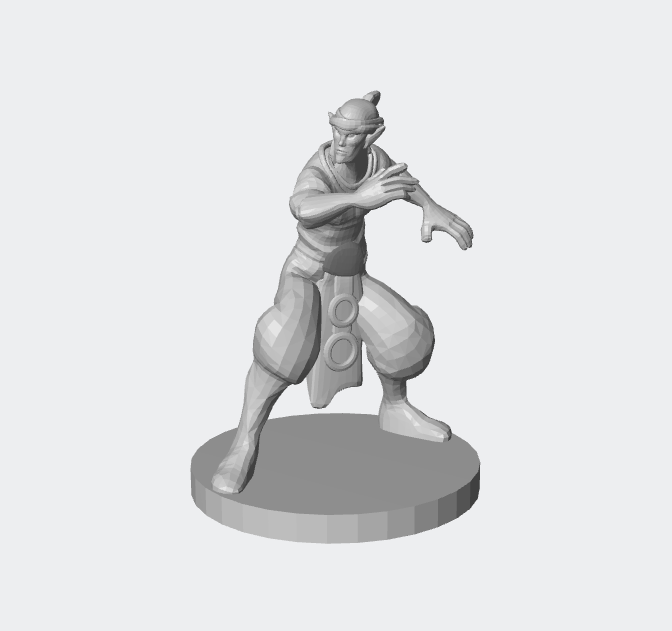 Elven Male Monk – RPG Miniature for Dungeons & Dragons, Pathfinder, and Tabletop RPGs
