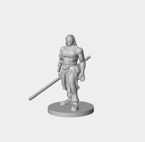 Half-Orc Male Monk (Staff) – RPG Miniature for Dungeons & Dragons, Pathfinder, and Tabletop RPGs