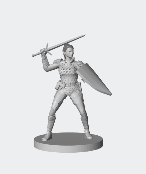 Elven Female Paladin Miniature