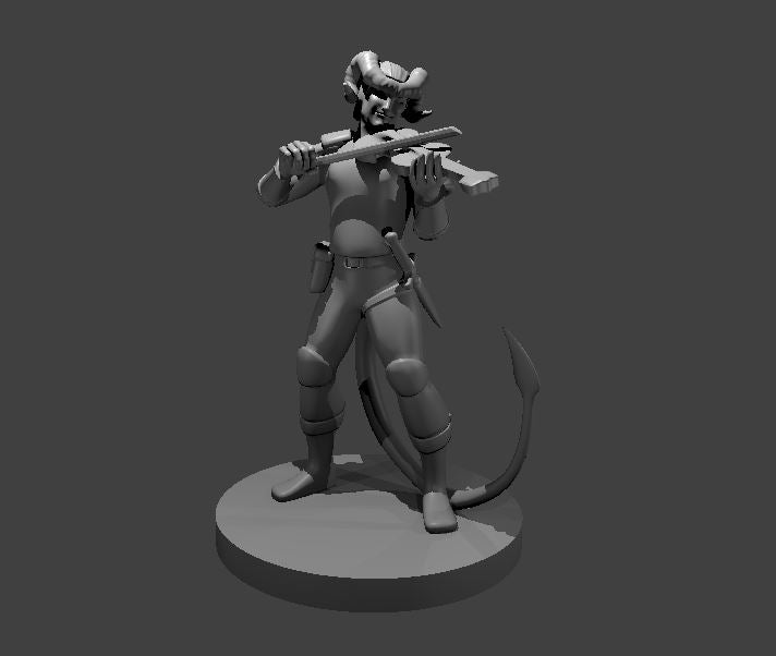 Tiefling Male Bard (Fiddle) – RPG Miniature for Dungeons & Dragons, Pathfinder, and Tabletop RPGs