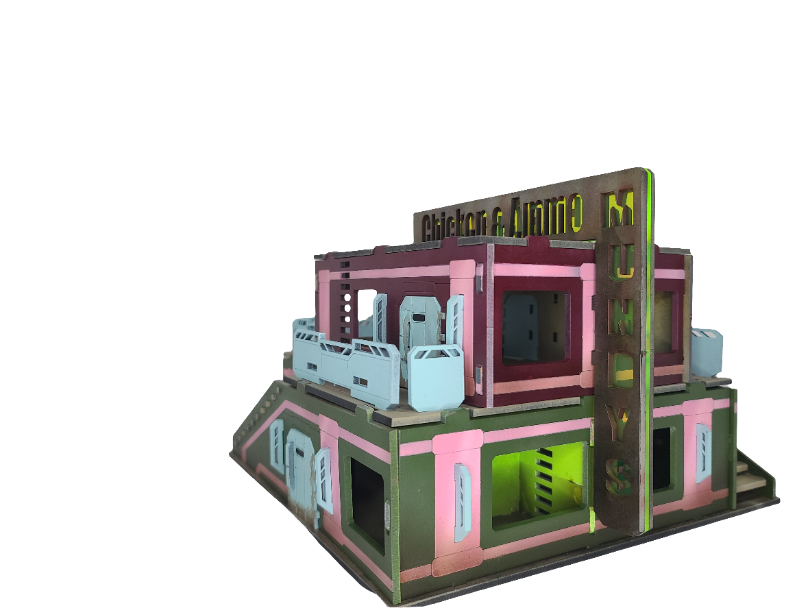 Mundy's Chicken & Ammo - Tribute Building by Blacksheep Industries in Honor of Luke Mundy - Blacksheep Industries Laser & Design