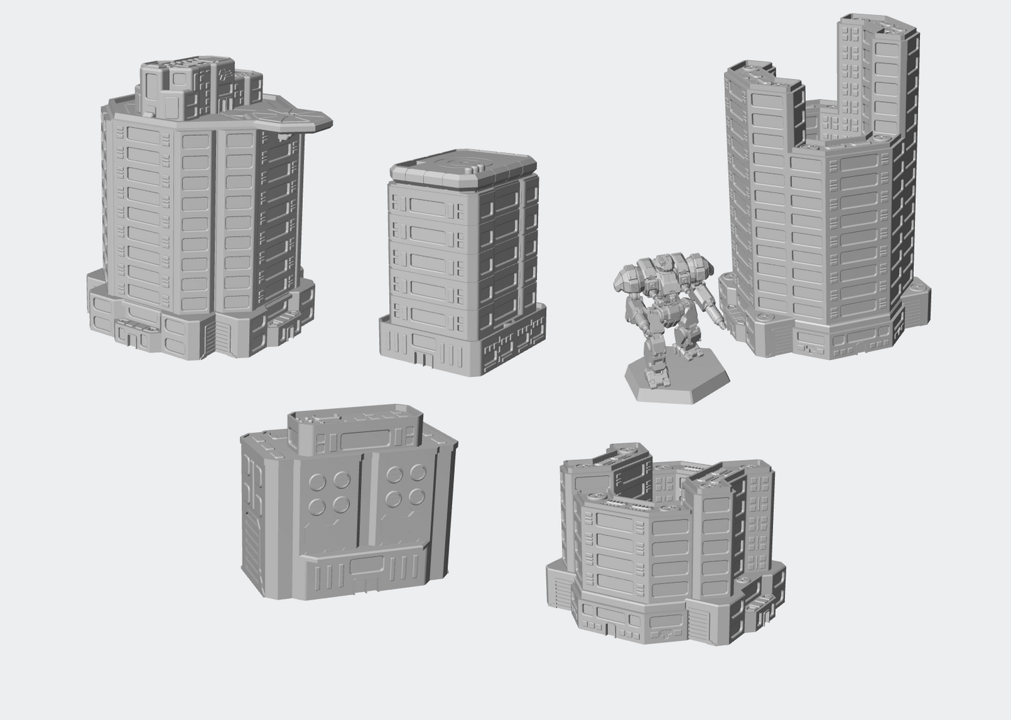 BattleTech City Building Kit with Mech – Urban Terrain & Miniature