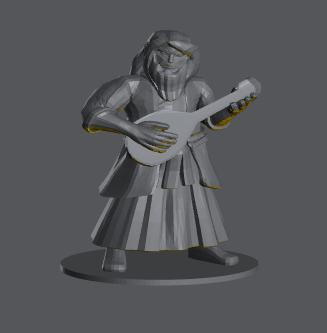 Dwarf Male Bard (Lute) – RPG Miniature for Dungeons & Dragons, Pathfinder, and Tabletop RPGs