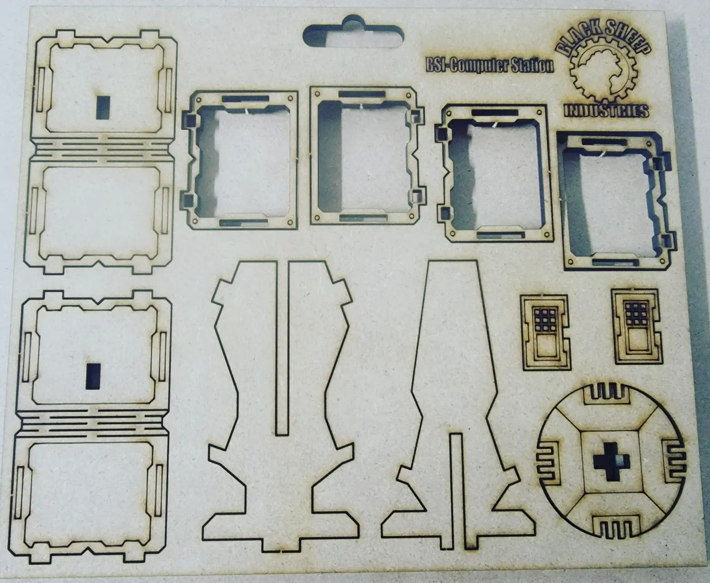 Scifi Monitor Station - Versatile Drop Terrain for Tabletop Games and Tournaments - Blacksheep Industries Laser & Design