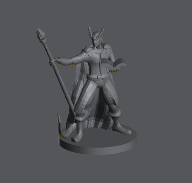 Tiefling Male Wizard (Stone Staff) – RPG Miniature for Dungeons & Dragons, Pathfinder, and Tabletop RPGs