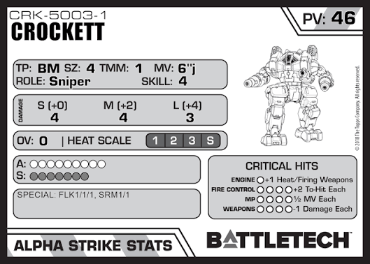 Crockett CRK – BattleTech Miniature Resin Printed Model | Inner Sphere Assault BattleMech