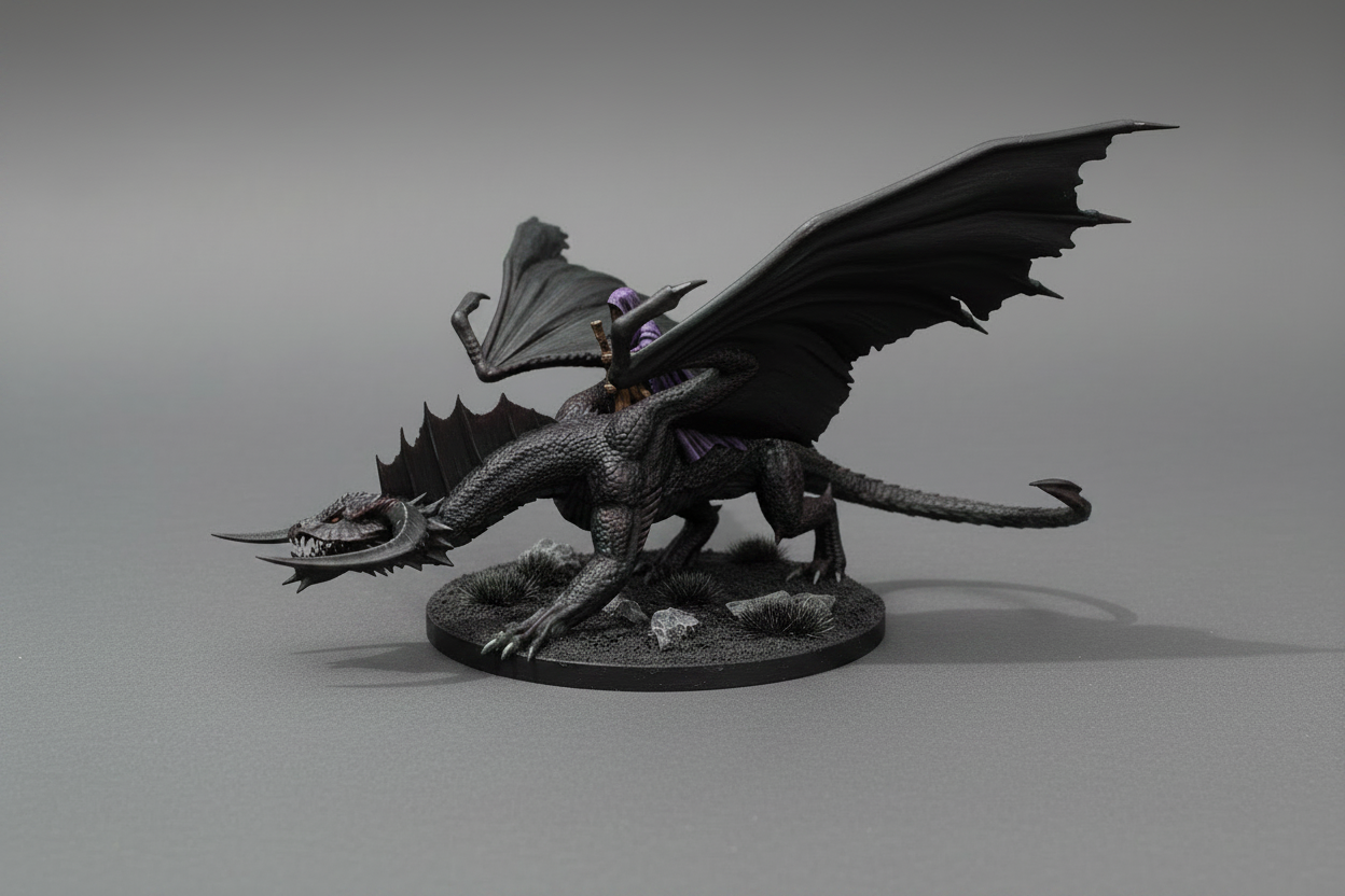 Black Dragon (Young) – RPG Miniature for Dungeons & Dragons, Pathfinder, and Tabletop Games