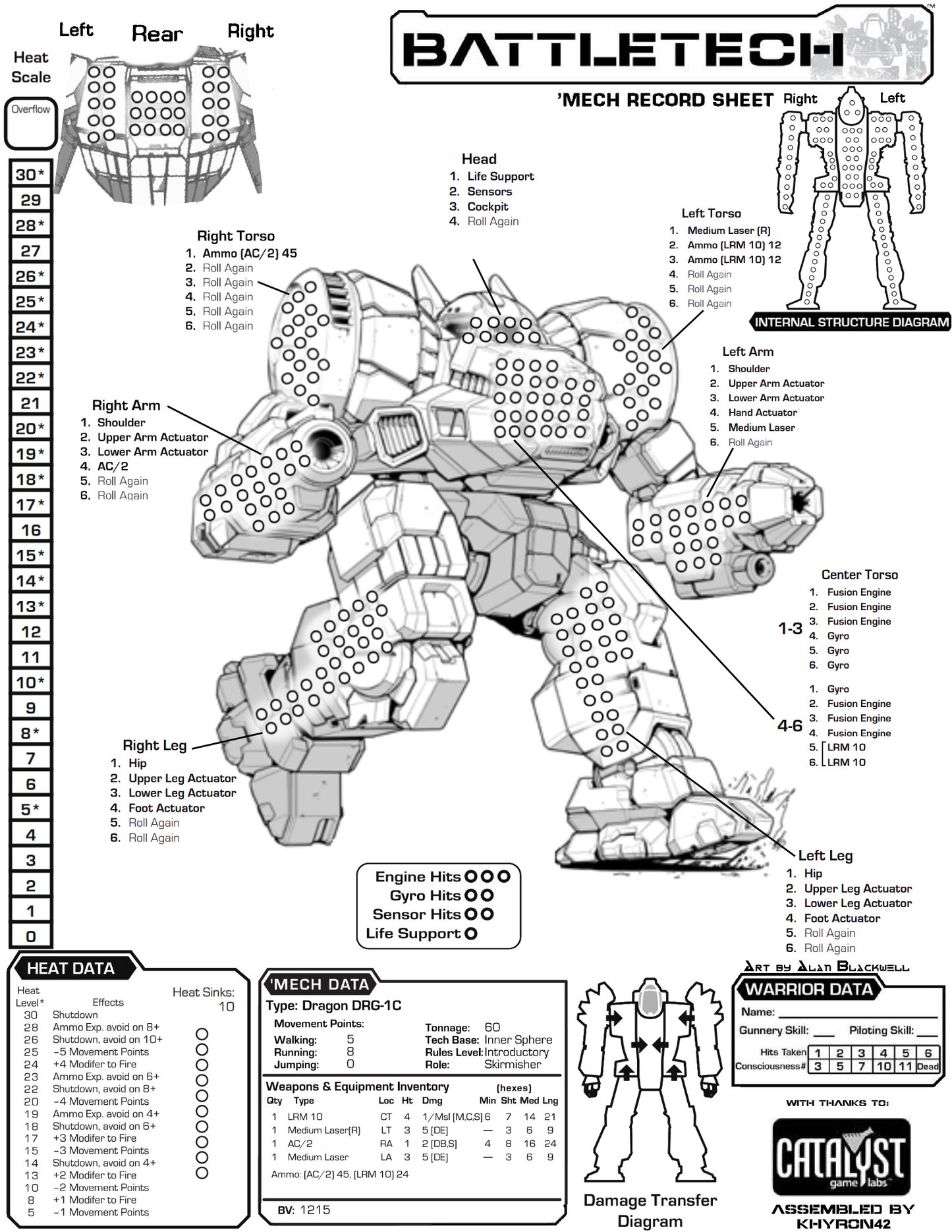 Dragon DRG-1N – BattleTech Miniature Resin Printed Model | Inner Sphere Heavy BattleMech