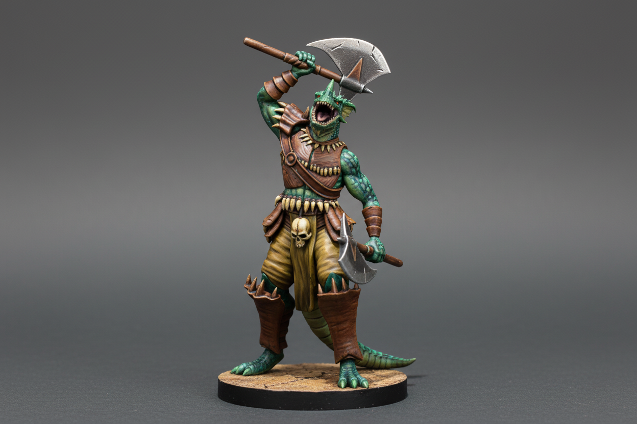Dragonborn Barbarian Miniature – RPG Miniature for Dungeons & Dragons, Pathfinder, and Tabletop RPGs