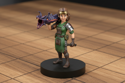 Gnome Female Artificer (Artillerist) – RPG Miniature for Dungeons & Dragons, Pathfinder, and Tabletop RPGs