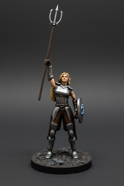 Elf Female Cleric of Tempest (Trident) – RPG Miniature for Dungeons & Dragons, Pathfinder, and Tabletop RPGs