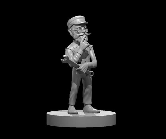 Gnome Old Male Artificer Pondering - Blacksheep Industries Laser & Design