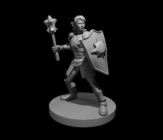 Elven Female Light Cleric with Mace and Shield - Blacksheep Industries Laser & Design