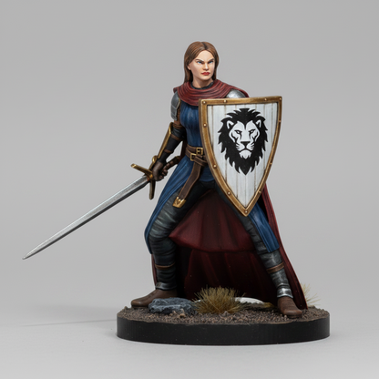 Human Female War Cleric (Sword & Shield) – RPG Miniature for Dungeons & Dragons, Pathfinder, and Tabletop RPGs