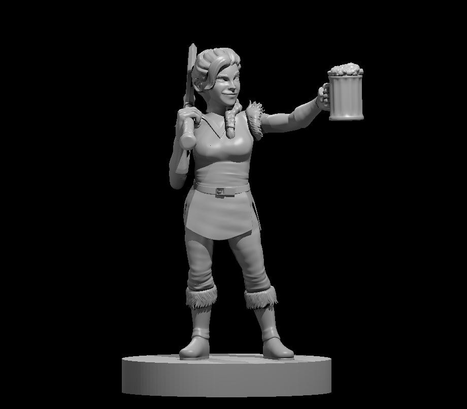 Halfling Female Barbarian w Beer - Blacksheep Industries Laser & Design