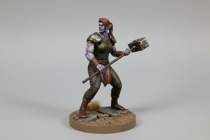 Half-Orc Female Barbarian Miniature – RPG Miniature for Dungeons & Dragons, Pathfinder, and Tabletop RPGs