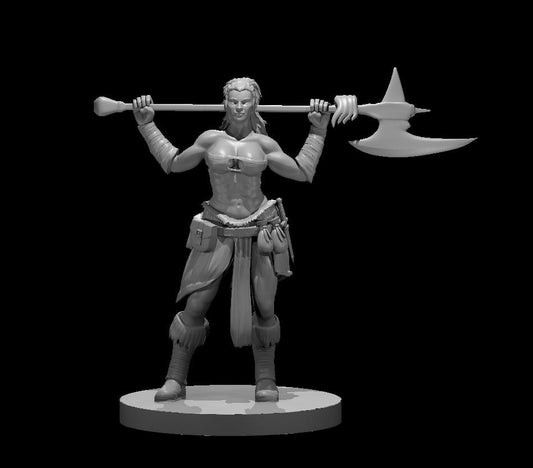 Human Female Barbarian with Axe - Blacksheep Industries Laser & Design