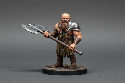 Dwarf Barbarian (Battleaxe) – RPG Miniature for Dungeons & Dragons, Pathfinder, and Tabletop RPGs