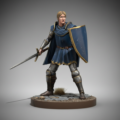 Human Male War Cleric (Sword & Shield) – RPG Miniature for Dungeons & Dragons, Pathfinder, and Tabletop RPGs