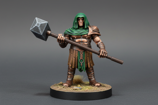 Dwarf Barbarian with Maul Miniature – RPG Miniature for Dungeons & Dragons, Pathfinder, and Tabletop RPGs