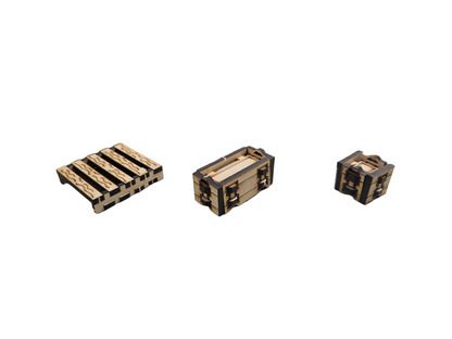 Drop Terrain Bundle Kit #1 - Pallets & Crates for Tabletop Gaming - Blacksheep Industries Laser & Design