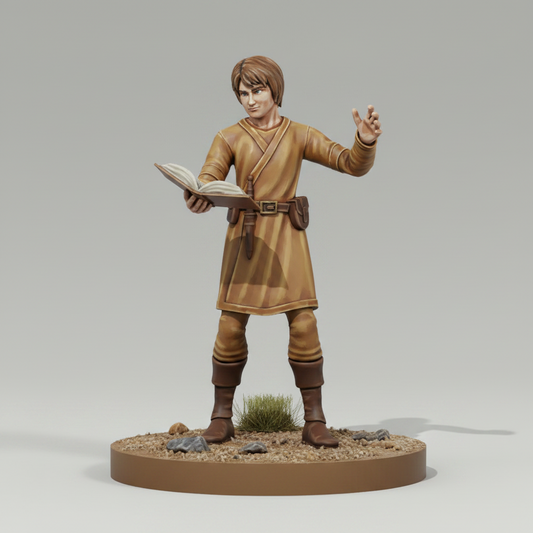 Apprentice Wizard (Spellbook) – RPG Miniature for Dungeons & Dragons, Pathfinder, and Tabletop RPGs