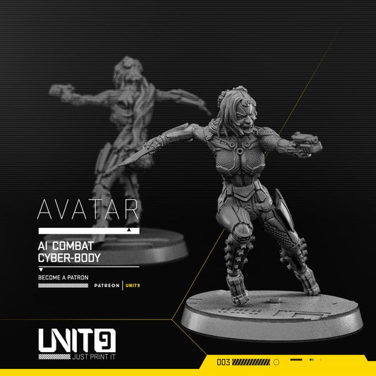 AI Units – AI Combat Cyber-Body – Avatar – Unit9 Resin Miniature | Cyberpunk AI Operative