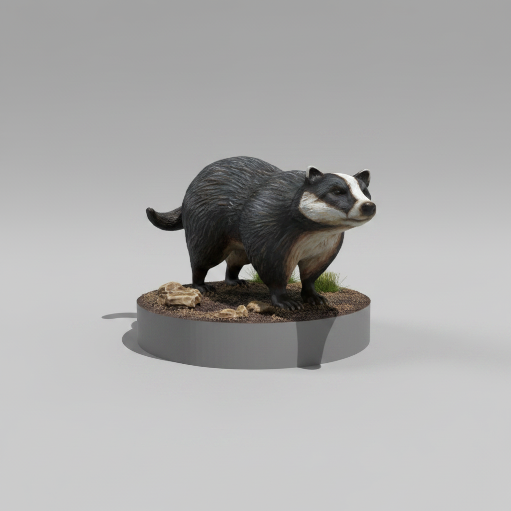 Badger RPG Miniature | D&D Pathfinder Familiar Forest Creature | Blacksheep Industries
