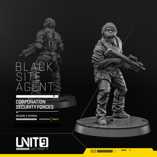 Black Site Forces - Black Site Agent – Unit9 Resin Miniature | Cyberpunk Operative