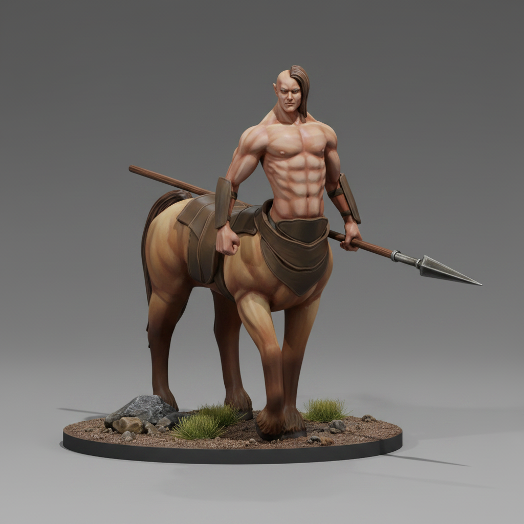 Male Centaur Spear RPG Miniature | D&D Pathfinder Creature | Blacksheep Industries