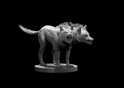 Death Dog RPG Miniature | D&D Pathfinder Two-Headed Hound | Blacksheep Industries - Blacksheep Industries