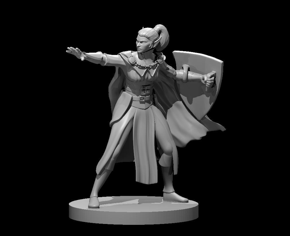 Elf Female Warlock (Shield Only) – RPG Miniature for Dungeons & Dragons, Pathfinder, and Tabletop RPGs
