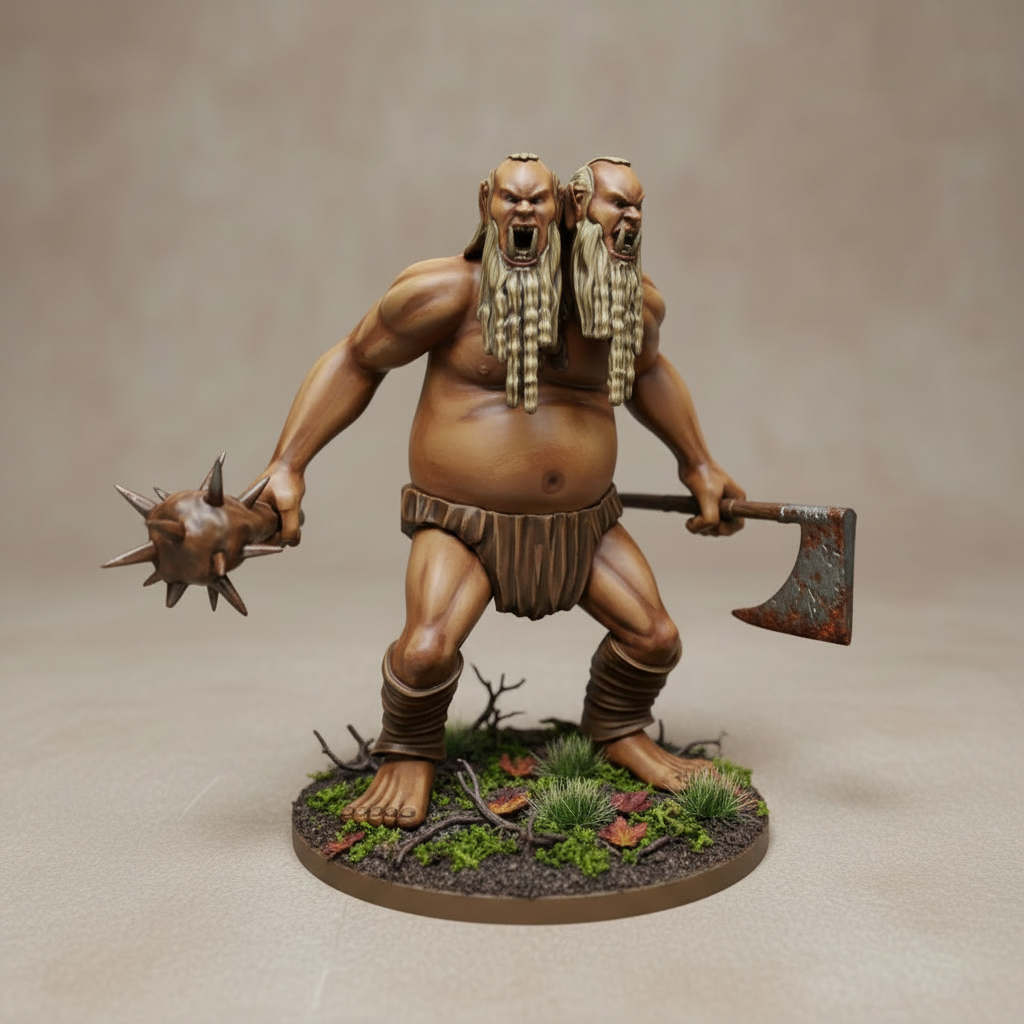 Ettin RPG Miniature | D&D Pathfinder | Blacksheep Industries