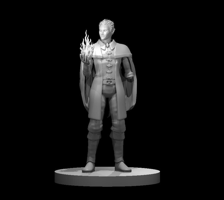 Half-Elf Male Warlock (One-Armed, Casting Spell) – RPG Miniature for Dungeons & Dragons, Pathfinder, and Tabletop RPGs