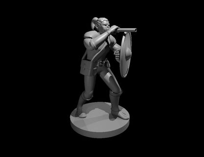Half-Orc Female Bard (Gong & Blowgun) – RPG Miniature for Dungeons & Dragons, Pathfinder, and Tabletop RPGs - Blacksheep Industries